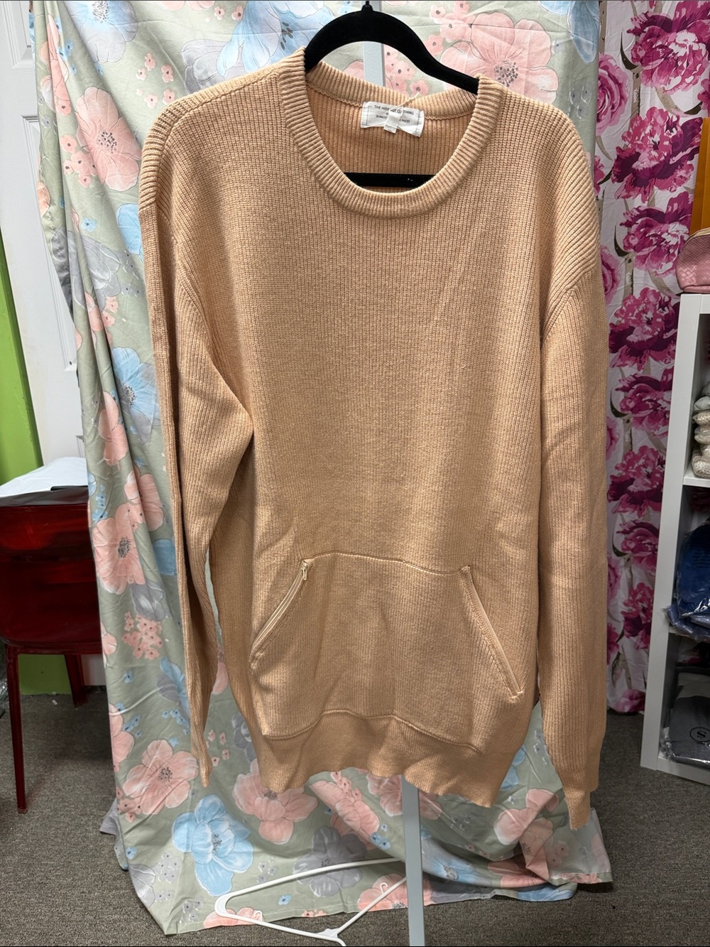 Men's Knit Pullover Sweater in Camel
